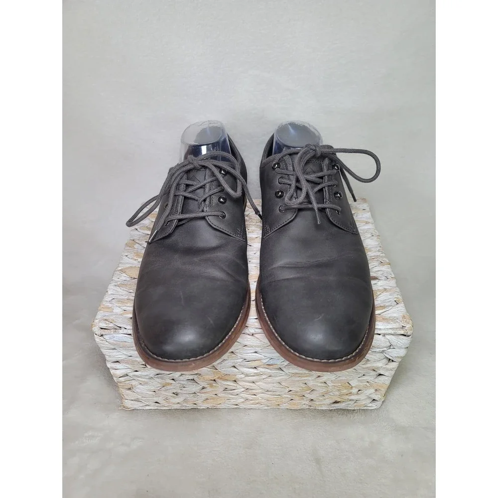 Hawker Rye Gray Matte Derby Dress Shoes Career Formal Office Lace Up Size 11.5